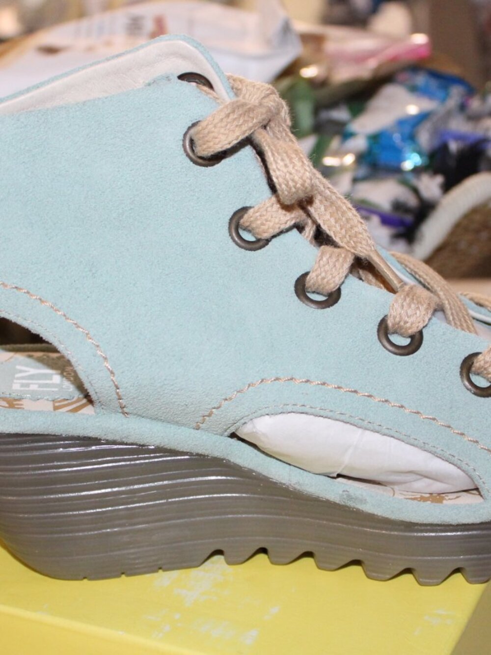 NWT Fly London YABA Mint Suede Green Lace ups women's 40 (9.5/10) PRETTY! - Picture 9 of 9